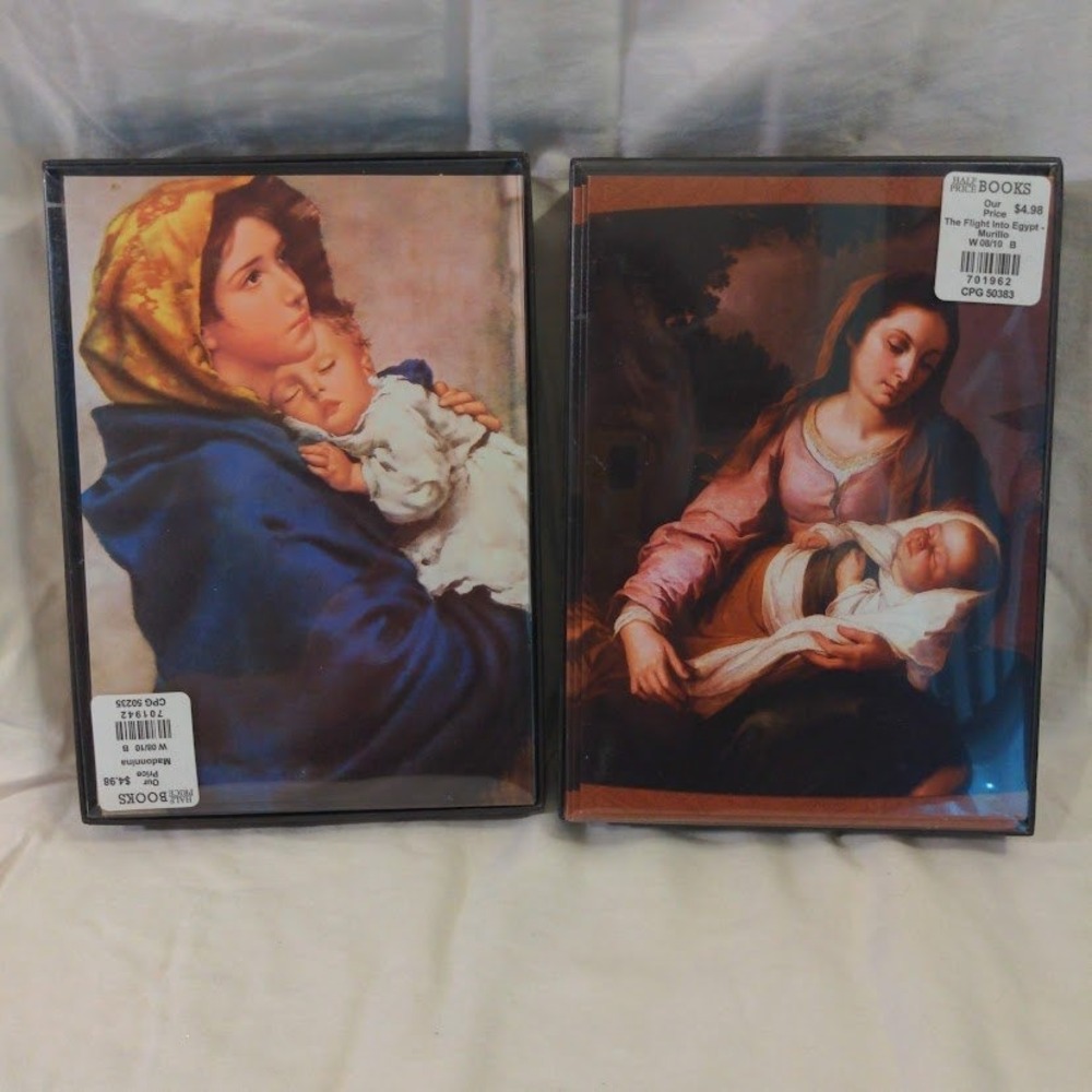 Religious Christmas Cards Set 54 Count Madonnina Murillo Flight Into Egypt Art